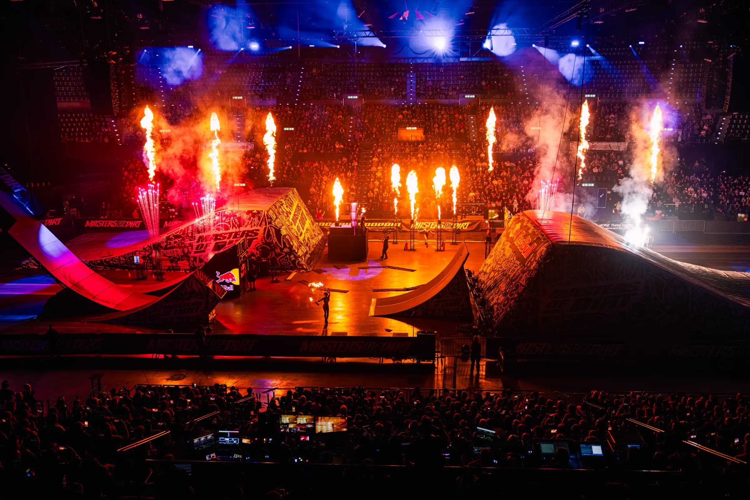 Fire columns and light show at Hallenstadion Zurich